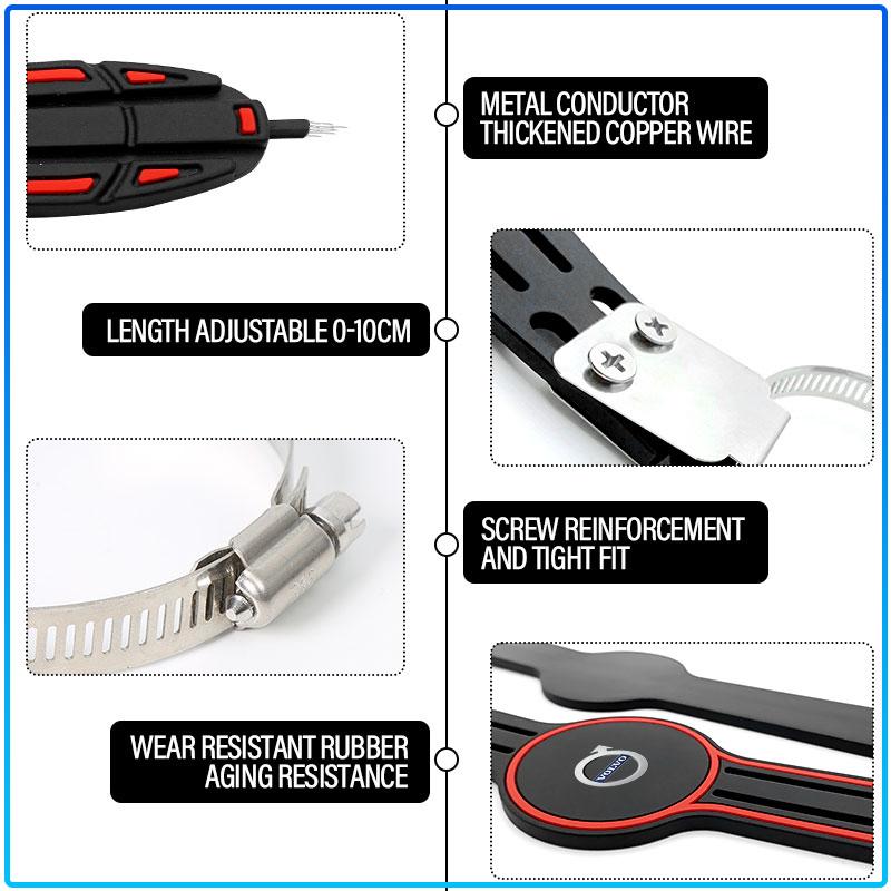 Car Anti-static Belt Grounding Car Safety Driving Tools Exhaust Pipe For Volvo Rdesign XC90 S60 XC60 V70 S80 S40 V50 V40 V60 C30 S70