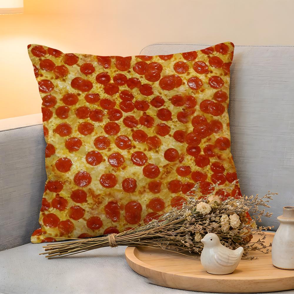 Cushion Cover Linen SkinFriendly Soft Decorative Case For Sofa Home Decor Fried Egg Pizza Waffle Pillow cover