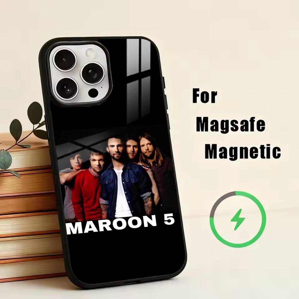 M-Maroon 5  Phone Case For iPhone17,16,15,14,13,12,11 Plus,Pro Magnetic with Magsafe Wireless Charging