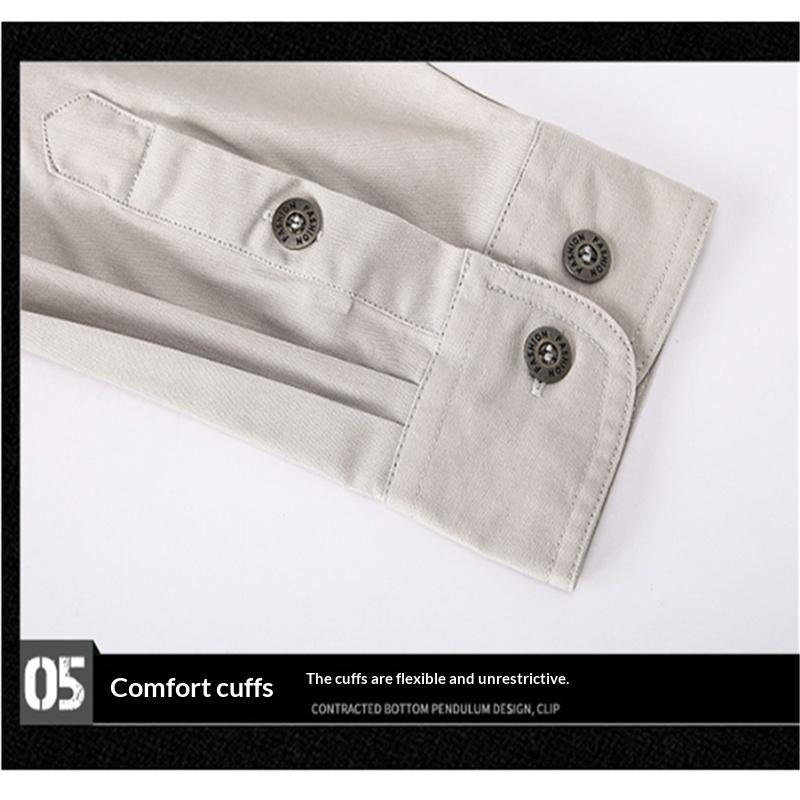 Men'S Spring And Autumn Shirts, Men'S Long-Sleeve Cotton Work Shirts, Men'S Loose Casual Spring Jackets, Men'S Tops