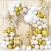 Guirlande de ballons blancs Snad, kit d'arche de ballons sable, blanc et or, décoration pour baby shower, anniversaire, mariage, anniversaire de mariage, ballons