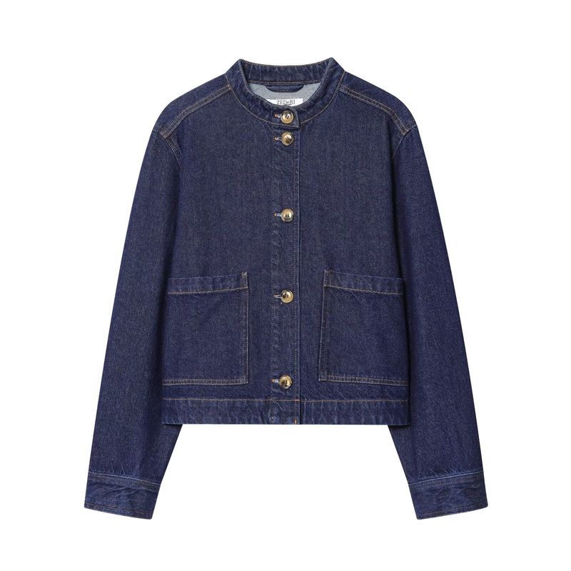 

Осень Новая Женская одежда 2025 Западный стиль Мода Простая Свободная Универсальная Твиловая Верхняя одежда 1282397 Blue L