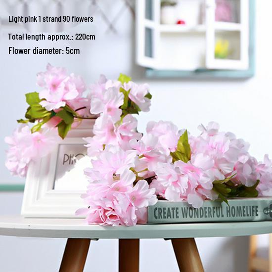 Rattan Plastic Rose Vine Artificial Flowers for Wedding Décor, Ceiling or Wall Hanging, and Air Conditioning Pipe Cover