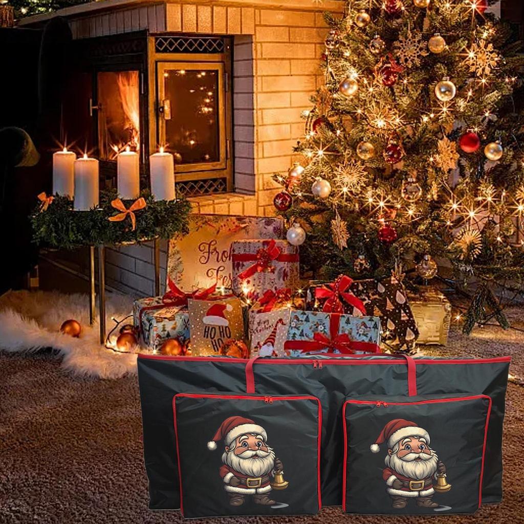 Christmas Tree Storage Waterproof Christmas Wreath Container Dustproof Bag for Holiday Ornaments Lighting Strings Decorations