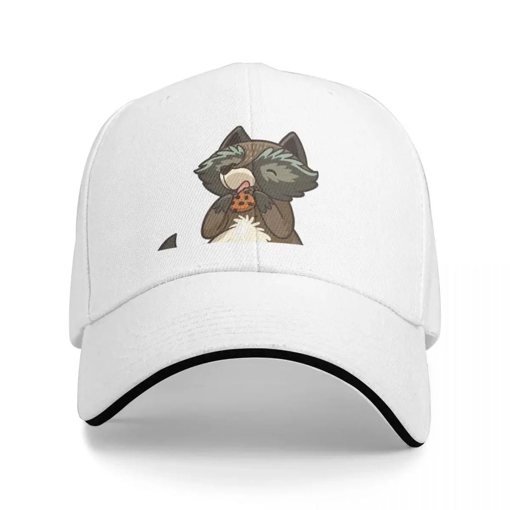 Funny little raccoon eating cookies Baseball Cap New In Hat hats on offer Hats For Men Womens