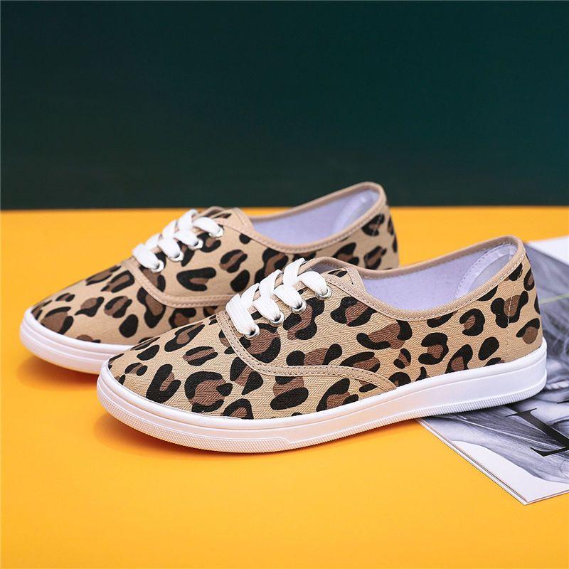  zapatos de mujer women fashion yellow leopard spring & summer anti skid lace up shoes lady classic comfort shoes ab319