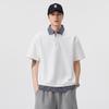 Fake Two-piece Polo Collar Short-sleeved T-shirt Men's Loose Versatile Plaid Shirt Collar T-shirt