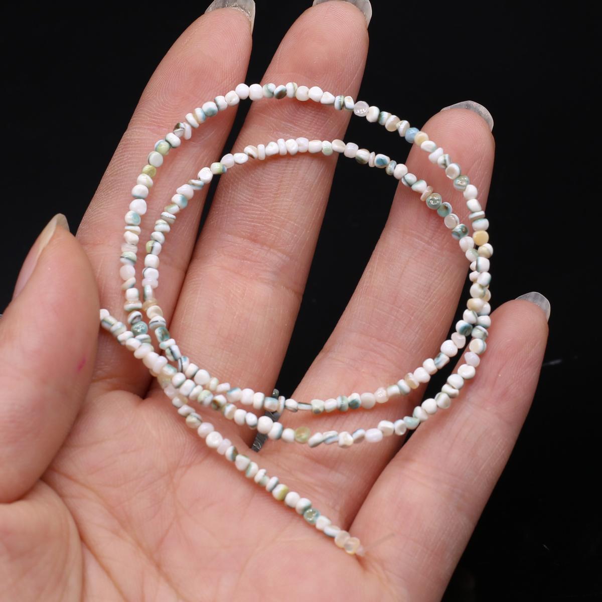 

1 нить, Натуральные бусины из перламутра, 2-3 мм, Богемные свободные бусины-разделители для изготовления украшений, DIY ожерелья, браслеты, ножные браслеты, аксессуары для рукоделия 38 см 1String-38cm