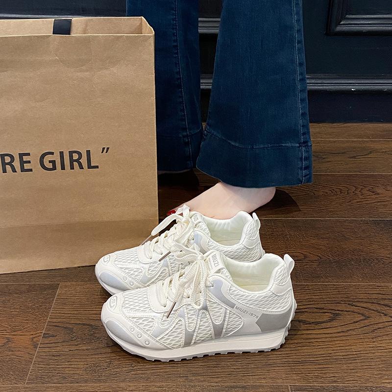 

Женские дышащие повседневные спортивные кроссовки, летняя сетка, новинки европейского рынка 2025, модные универсальные кроссовки на толстой подошве 40