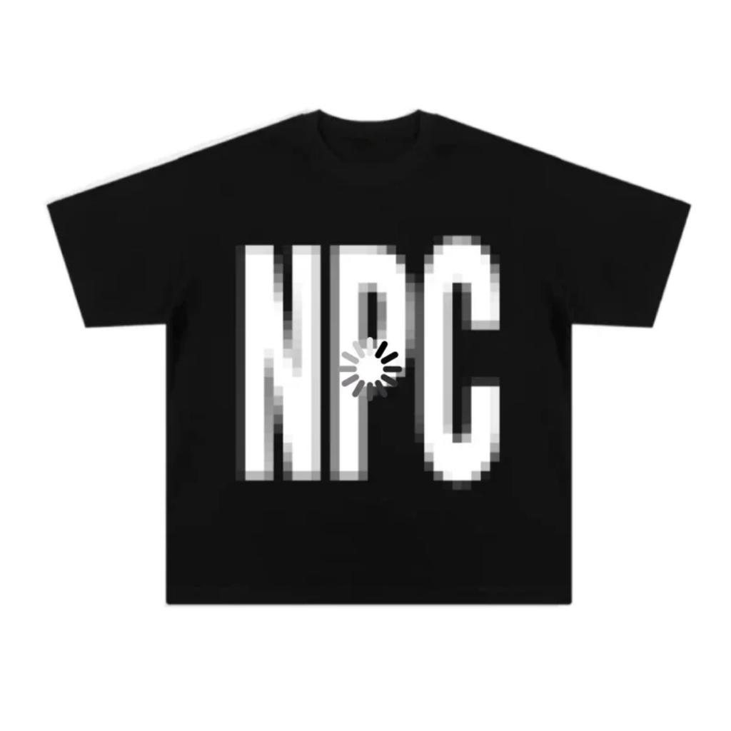 Kreativní trička s potiskem písmen NPC s krátkým rukávem pro ženy, ležérní zábavná párová trička