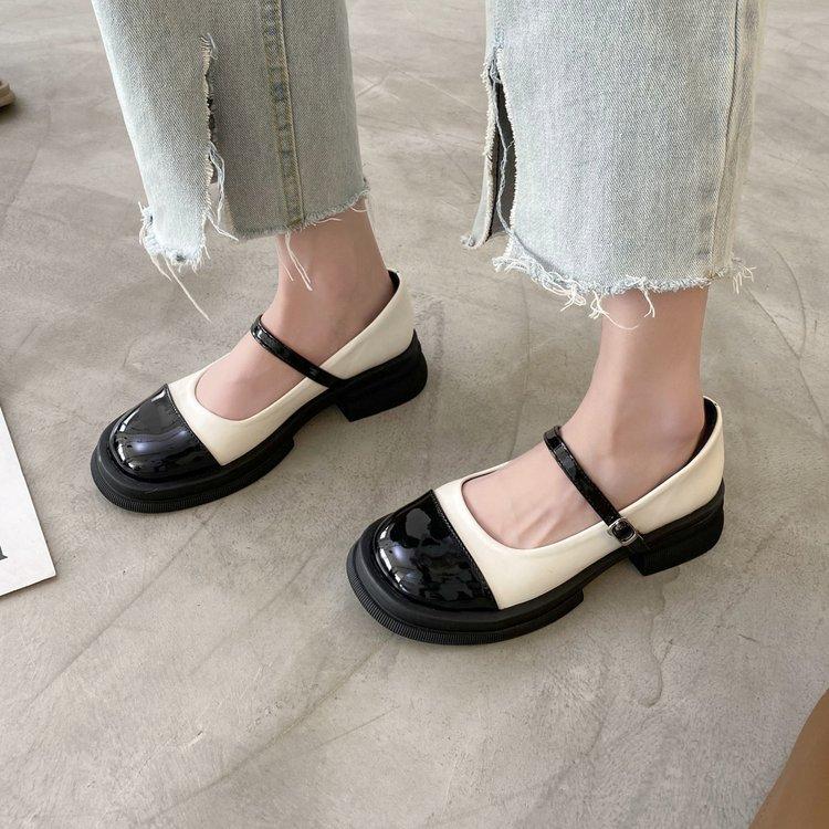 

Мода Новые удобные Женские Ретро Толстый каблук Одинарные туфли Элегантные минималистичные Женские туфли с квадратным носком Модные универсальные туфли на высоком каблуке 35