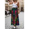 Gonna Lunga da Donna con Stampa Floreale Ditsy Rossa e Bianca, Stagione Unica, Vita Elastica Boho, Mezza Gonna Svasata