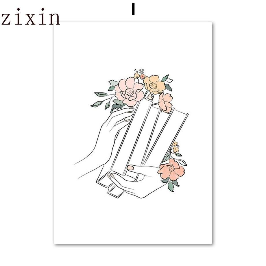 Acheter Toile d'art mural minimaliste avec tête de fleur abstraite, ligne de  fille, affiches nordiques, peinture et imprimés, images murales pour décor  de salon | Joom, image size:920x920