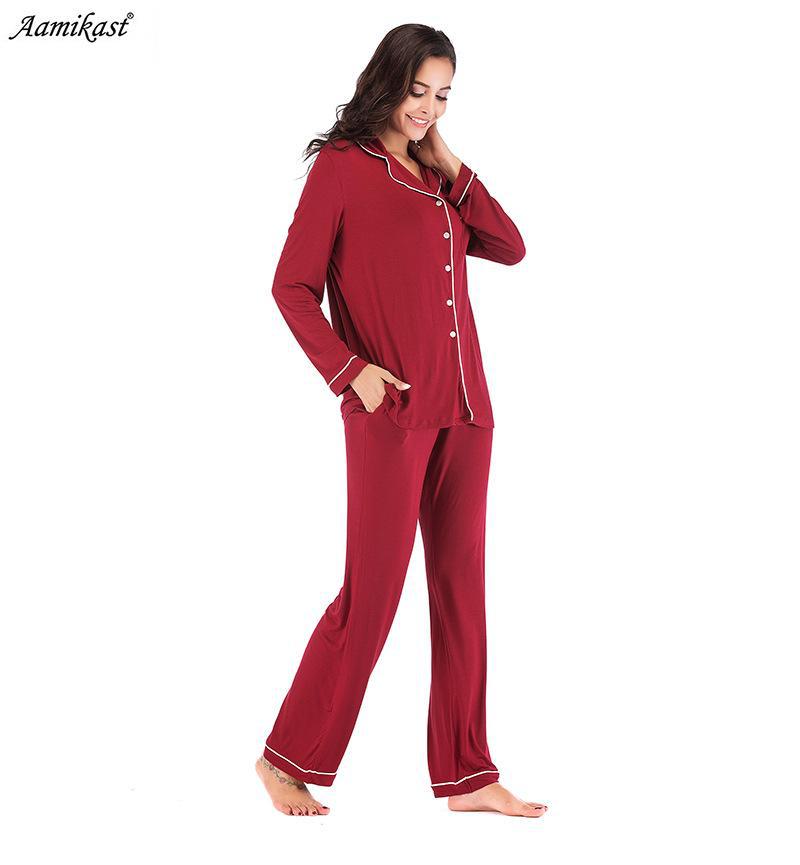2025 Damen-Pyjama-Set aus Modal mit langen Ärmeln – Frühlings-, Herbst- und Winterkollektion
