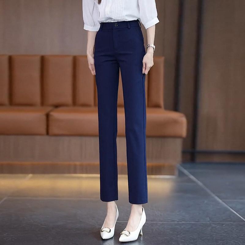 Women s Dark Blue High Waist Slimming Straight-Leg Trousers - 2026 Spring/Summer Bestseller. XL /29 [115-125 lbs]