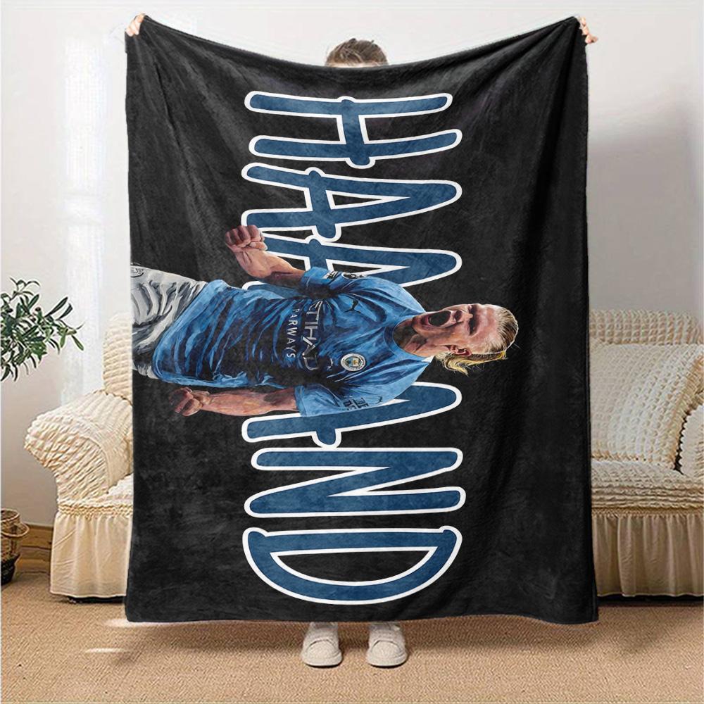 Man City's Haaland Celebration Blanket Warmthful Decor Great for Bed Chair Office for All Seasons Digital Print Birthday Christmas Gift Blanket