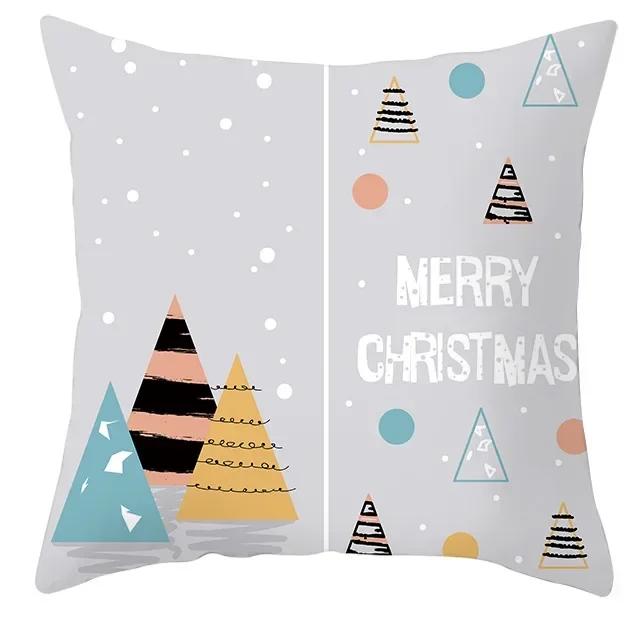 40/45/50/60cm Merry Christmas Santa Claus Printed Cushion Cover for Home Living Room Sofa Decoration Square Pillowcase