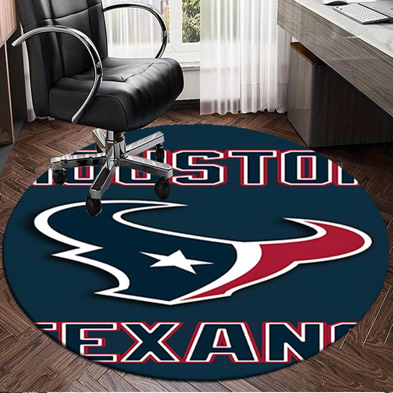 basketball Texans Logo Round Rug for Livingroom,Bedroom, Palyroom, Chair Rug, Area rug, Circle Carpet, Large Size Fan Christmas gift