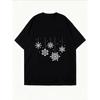 Weißes Oversized-T-Shirt mit Schneeflocken-Print für winterliche Freizeitkleidung