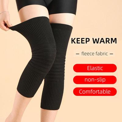 1 Paar Unisex Kniebandage Ärmel Fleece Knieschoner Sport Kompression Warm Anti-Rutsch Wickelpolster Gelenkschmerzen Verletzungsrehabilitation
