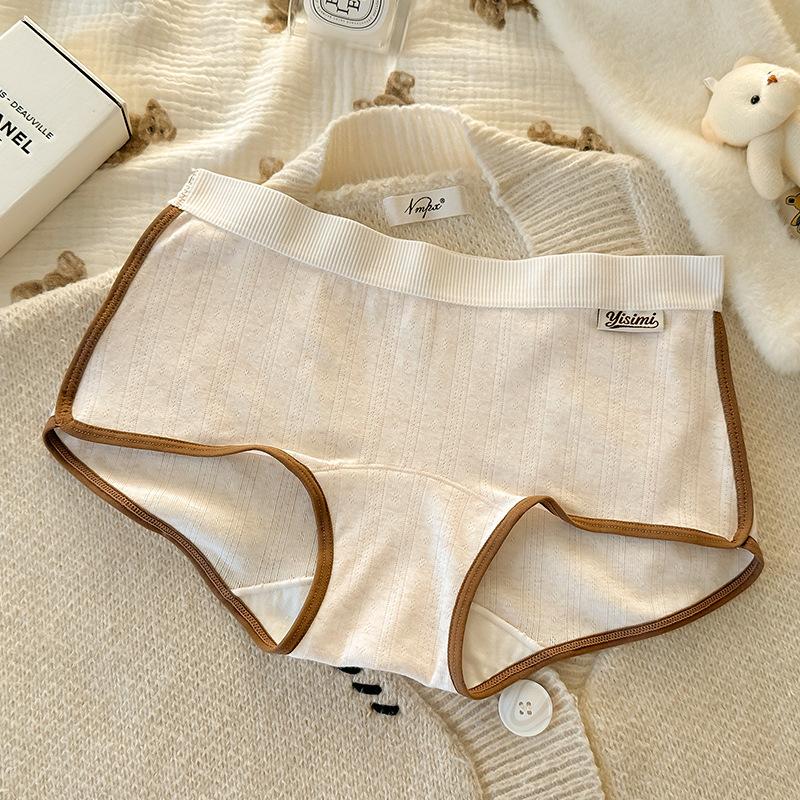 Women's Summer 10A Antibacterial Extended Crotch Class A Cotton Sports Mid Waist Boxer Briefs
