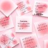 Korean Peach Sticky Notes: Non-Adhesive Creative Notepad, Tearable, Portable, Gradient Color Heart Design