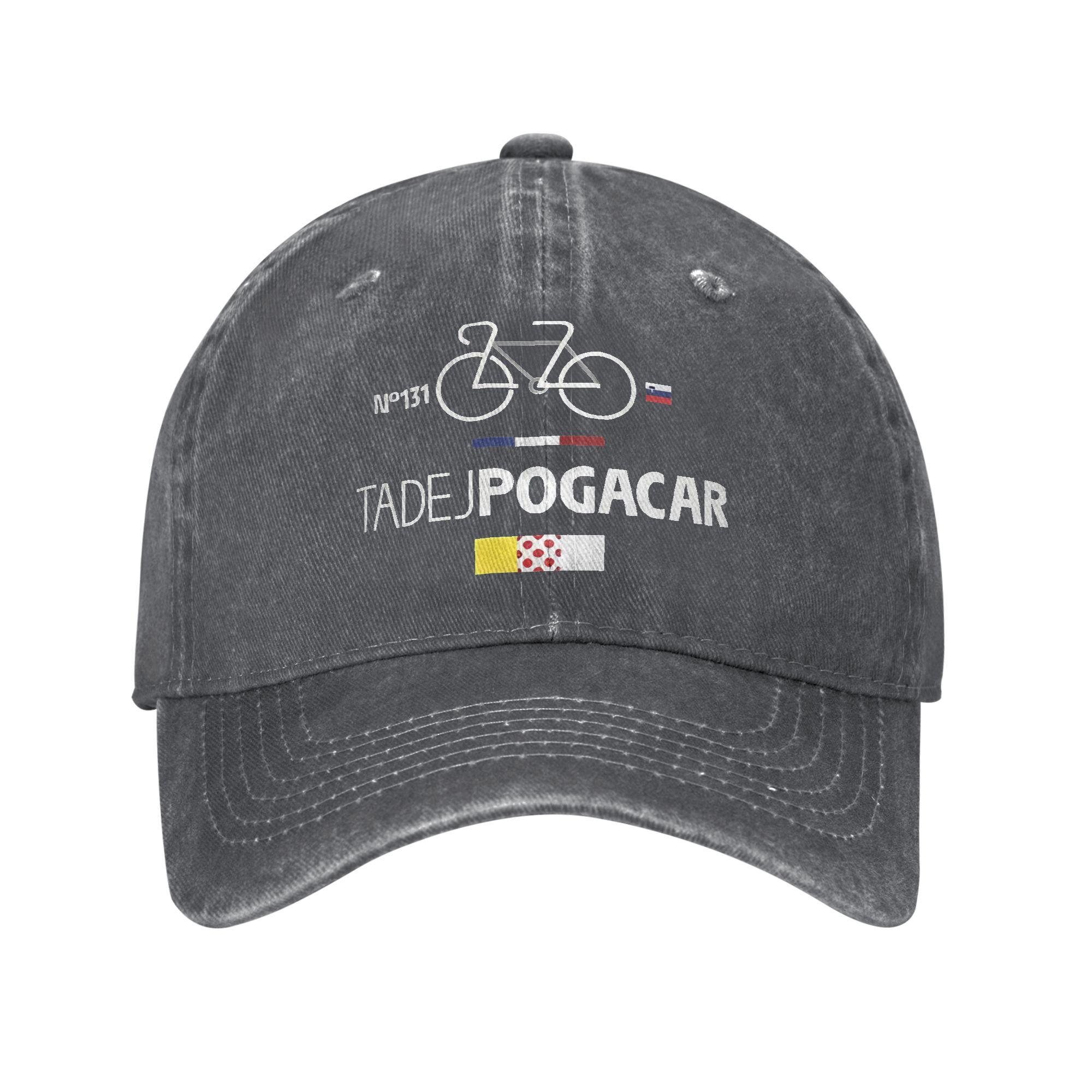

Tadej Pogacar Riding Bicycle Men Women Baseball Caps France Tour Distressed Denim Hat Outdoor Workouts Unstructured Snapback Hat Adjustable