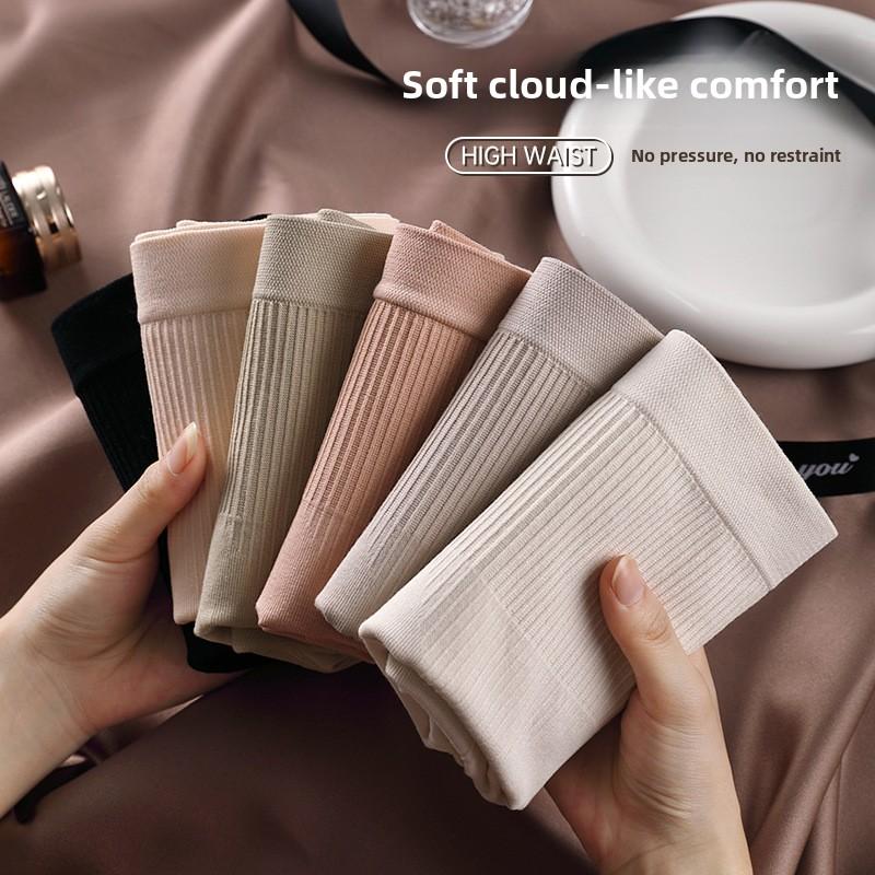 Large Size Ladies Spring and Autumn Light Plastic Hip Anti  Light Breathable Comfortable Belly High Waist Triangle Briefs