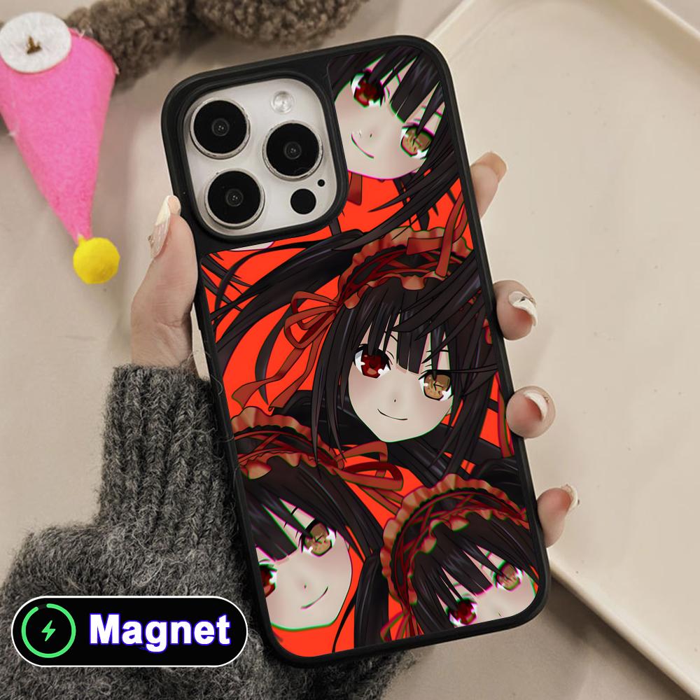 Date a Live Kurumi Tokisaki Matte Surface Magsafe Mobile Phone Case for iPhone 17 16 15 14 13 12 11 Air Pro Max Plus Colorful