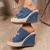 Moda Damskie Koturny Obcas Moda Platforma Sandały Wygodne Antypoślizgowe Sandały Projektanckie Codzienne Buty na Klamrę Kobiety Zapatos De Mujer