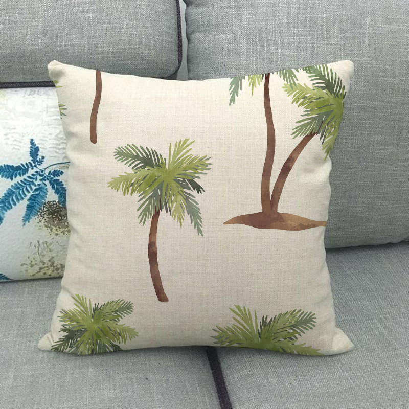 Cartoon Dinosaur Tree Series Digital Printing Short Plush Pillow Covers For Car Sofa Office Cushion Cover Home Goods