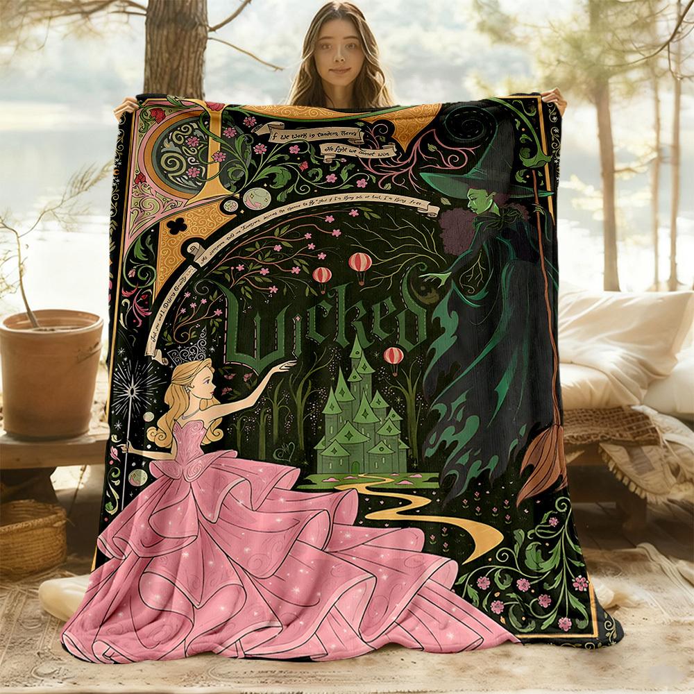 1pc Wicked Outdoor Blanket Lightweight Flannel, Soft & Warm, All-Season Use for Sofa, Outdoor, Camping, Living Room, Office132