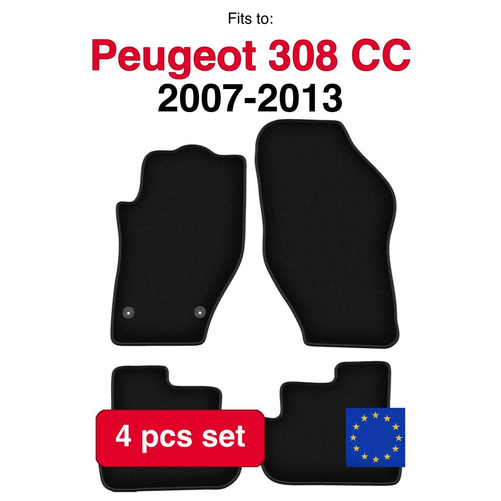 Basic Velour Car Mats, For Peugeot 308 Cc Cabrio (2007-2013)