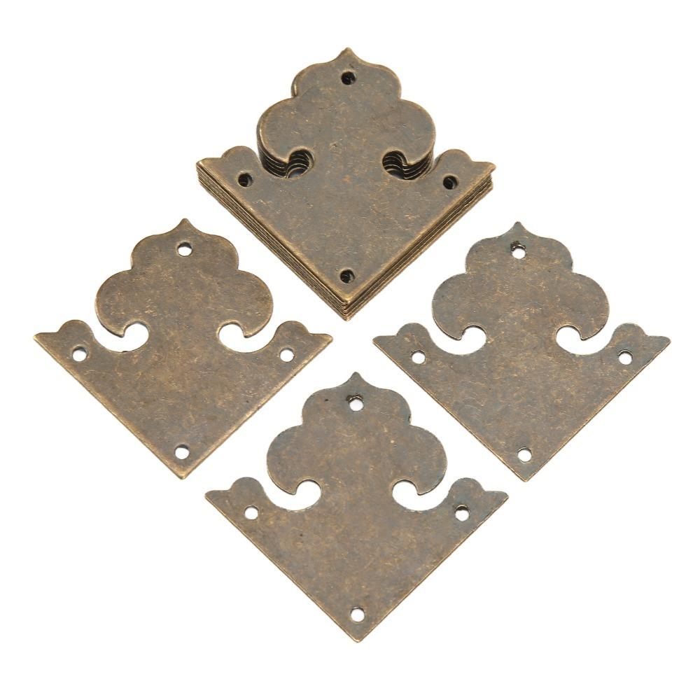

10PCS Hollow Antique Decorative Box Corner Decorative Brass Box Corner Protector Decorative Cover