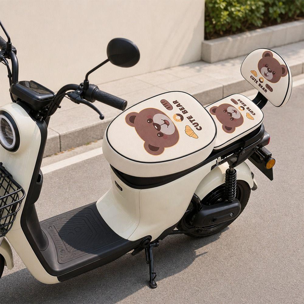 Cartoon Print Electric Bike Seat Cover Waterproof Seat Cushion Cover Electric Scooter