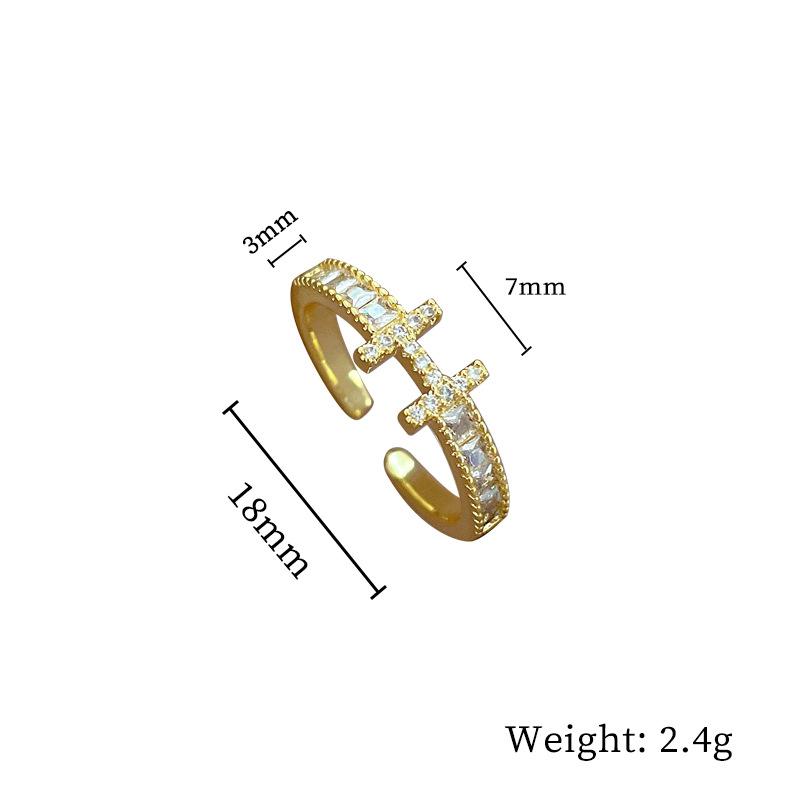 Design Wind Geometric Diamond Bead Ring Women'S Cold Wind Open Ring