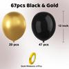 12inch-67pcs black red, pink and gold latex balloon set  suitable for weddings, birthdays, popular parties, bridal showers