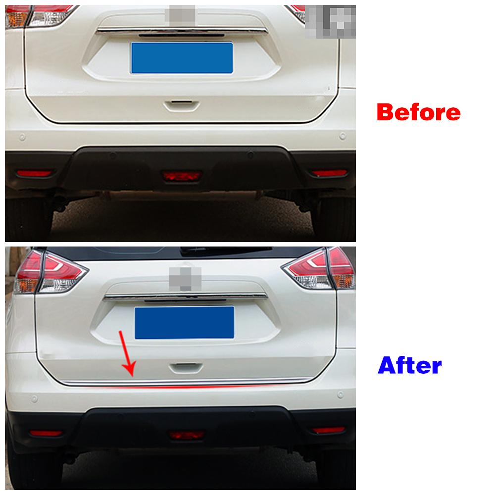 For Nissan X-Trail XTrail T32 Rogue 2014-2019 Tailgate Rear Door Bottom Trunk Lid Cover Molding Trim Stainless Steel Sticker