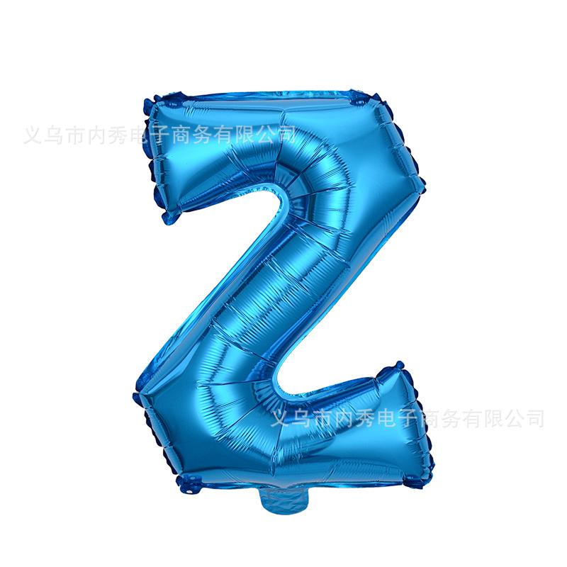 

16-Inch Aluminum Film Alphabet Balloon Us Skinny Small Capital English Character Decoration Az Aluminum Foil Balloon 16 inch blue letter Z