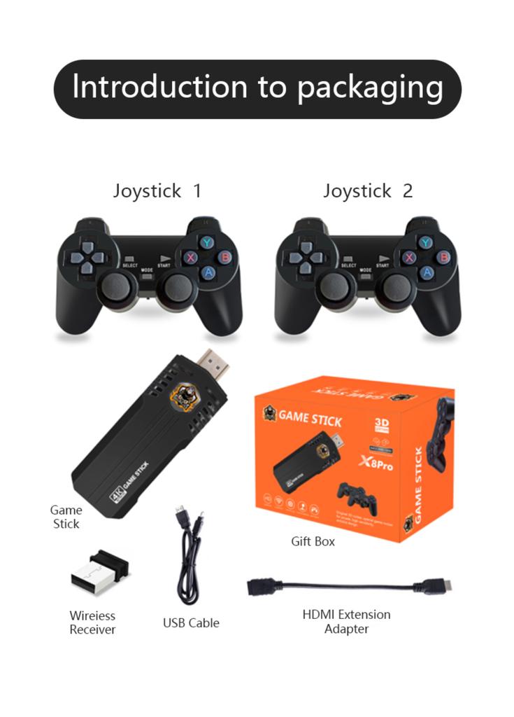 Low Price Demand 8 Pro Game Stick 4K 64G 30000+ Retro Games Emulation System 40+ Emulators Wireless TV Gamepad N64/PSP/SNES