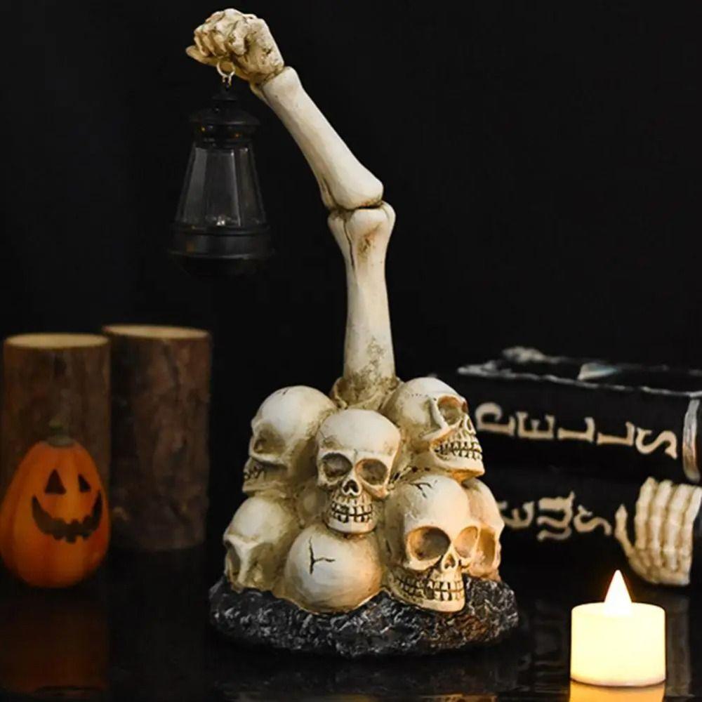 Creative Halloween Skeleton Night Light Funny Garden Statue Lamp Skull Sculptures  Outdoor