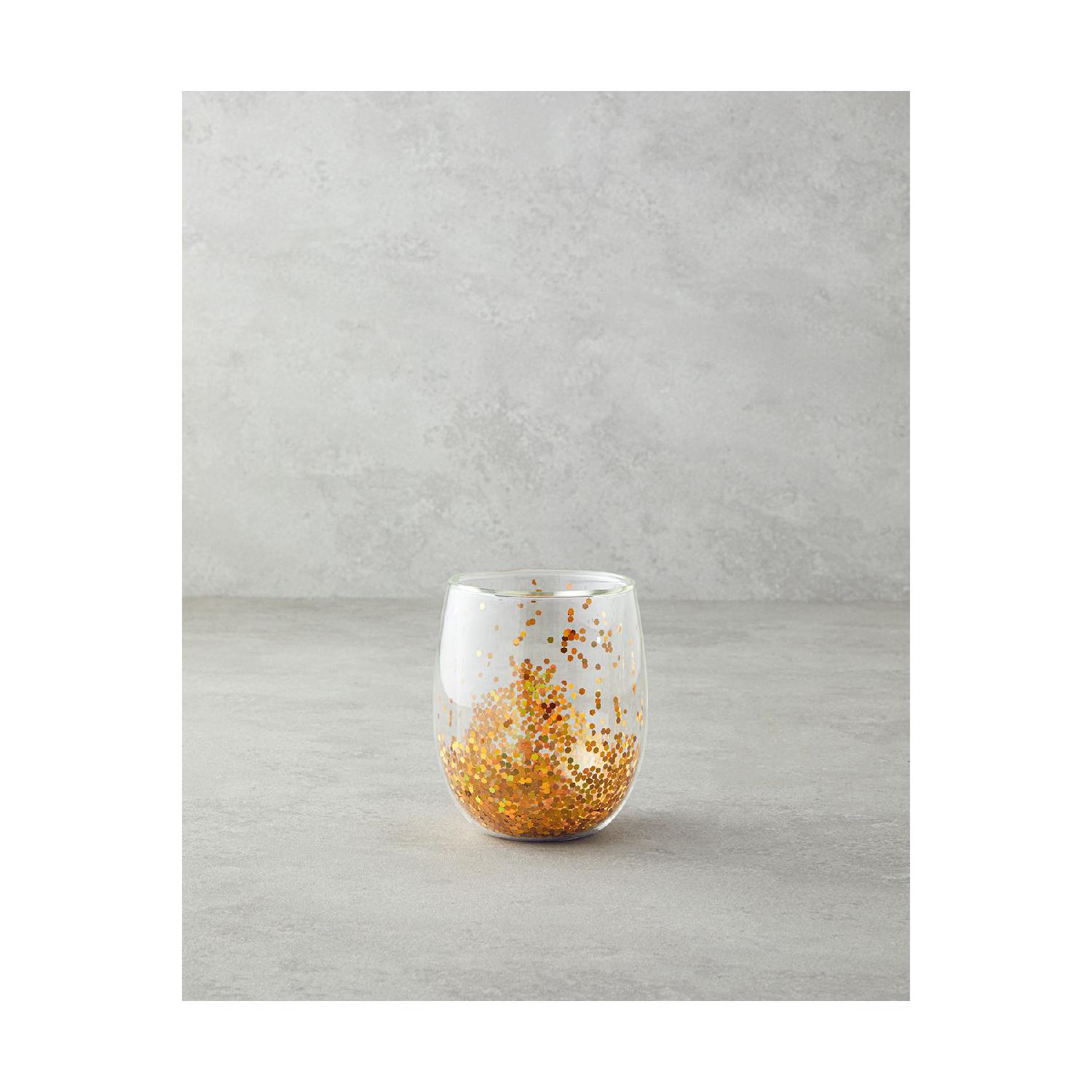 

Shimmer Borosilicate Double Wall Glass 400 Ml Gold золотий