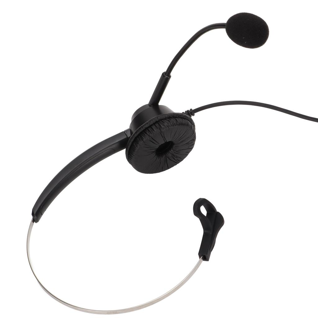 H360‑PC PC Monaural Headset Corded Single Ear Headset with 3 Section Double 3.5mm Plug and Noise Cancelling Mic
