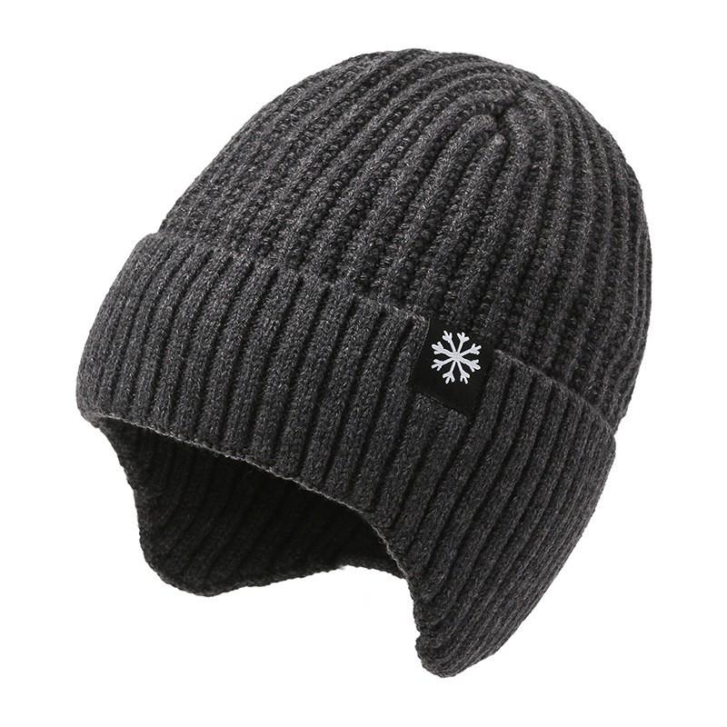 Mens Winter Knitted Beanie Hat With Ear Protection Scarf Set Warm Thick Hooded Cap Cycling Outdoor