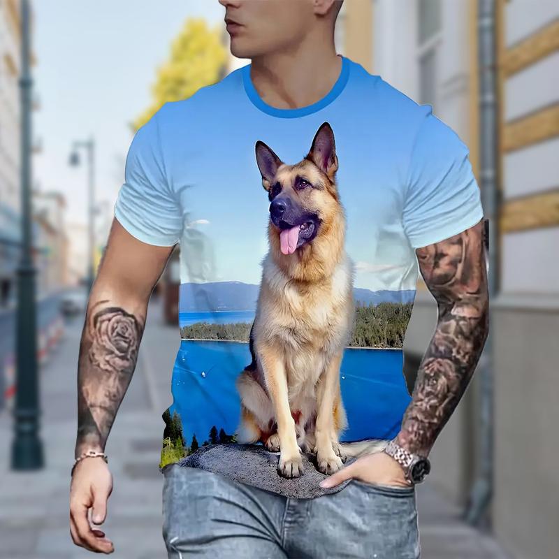 

Новая летняя мужская модная футболка с принтом собаки, мужская футболка, топ 8XL синий