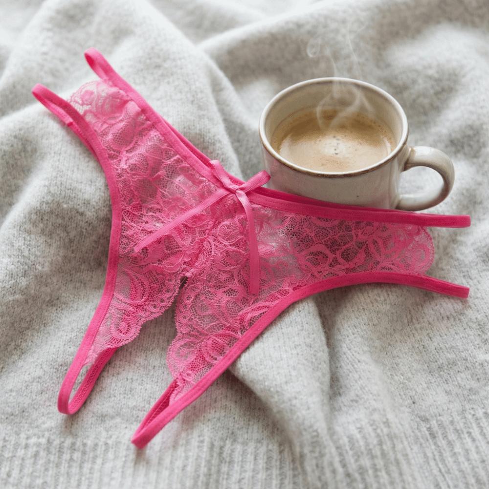 Low-waist Lace Seamless Panties Open Crotch Women's Thong Mesh Lace Briefs Summer Spring