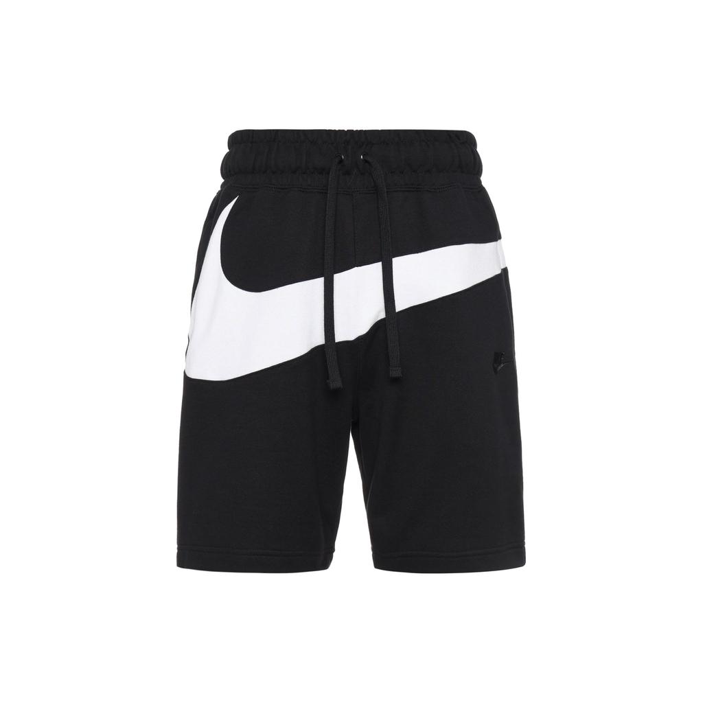 Nike Big Swoosh Logo Solid Color Drawstring Sports Shorts Men Shorts Black AR3162-010