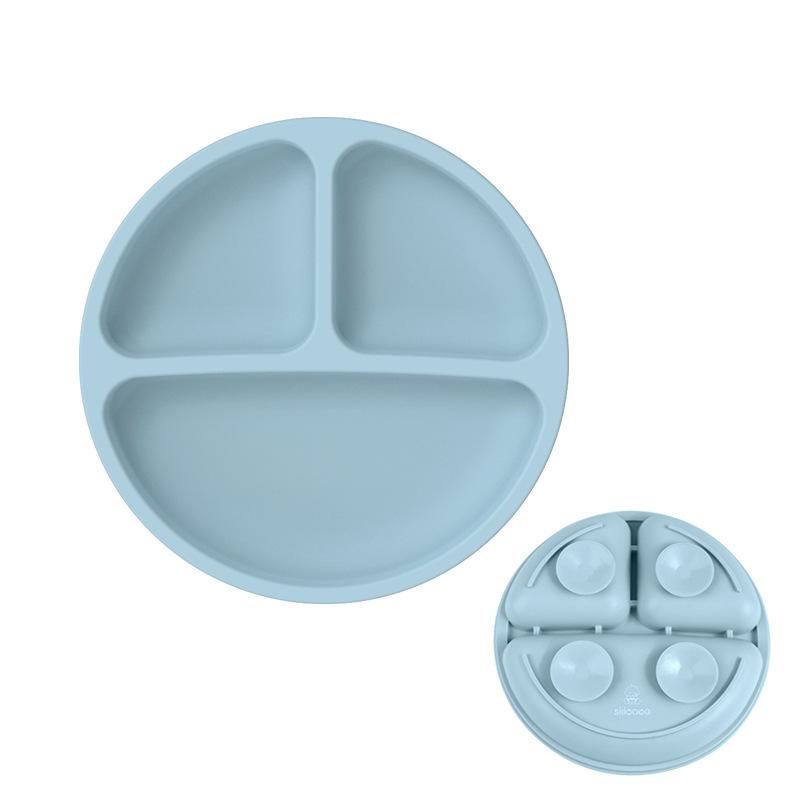 Infant Silicone Suction Plate & Bowl Set with Compartments - Food Grade Tableware
