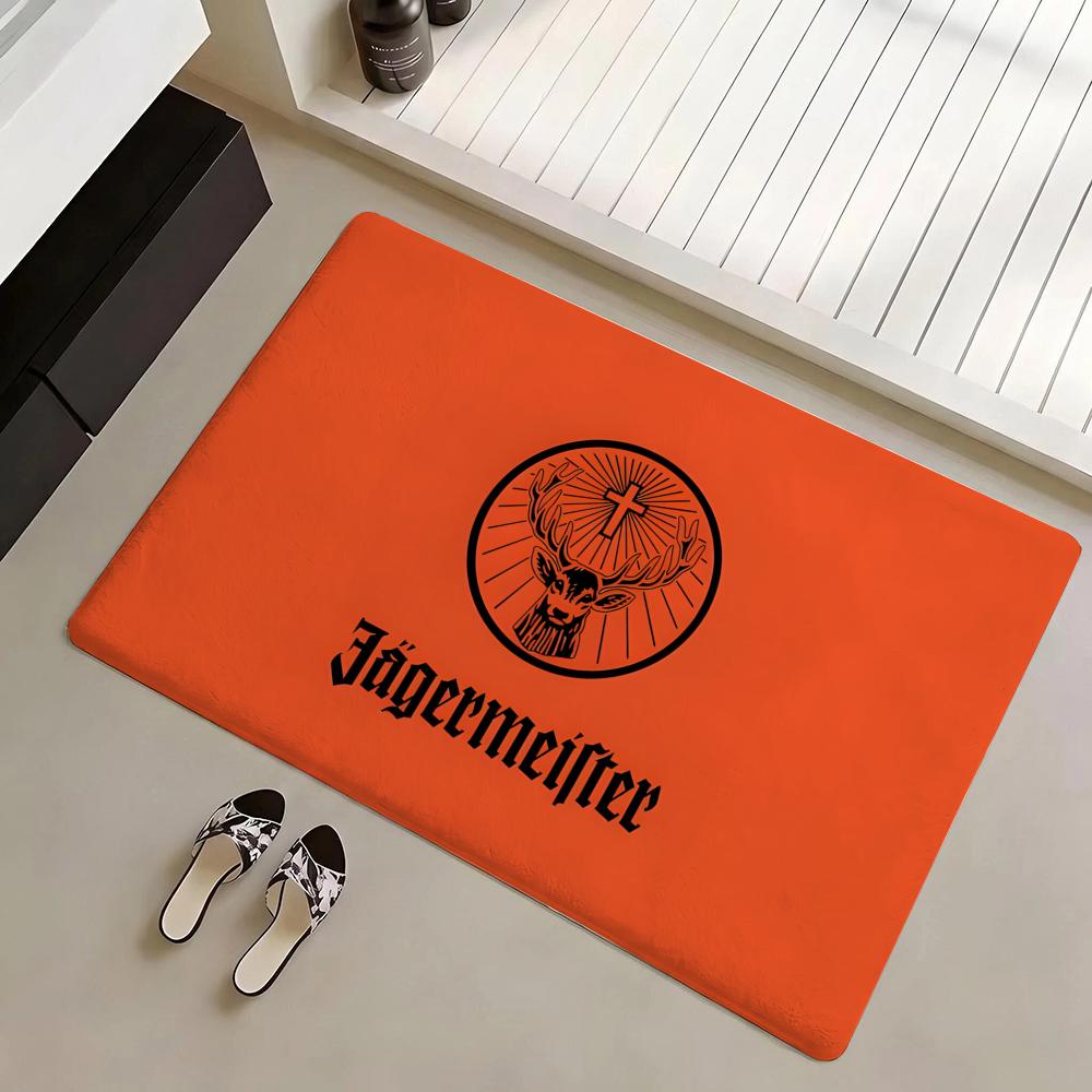 Fashion Drinks J-Jagermeister Floor Mat Eco Flannel Doormat Non-Slip Odorless Indoor Soft Short Plush Floor Rug
