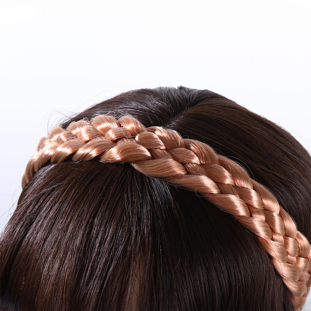 Accessories Women Bohemian Braided Hair Band Hair Hoop Wig Twist Headbands Elastic Braided Headband